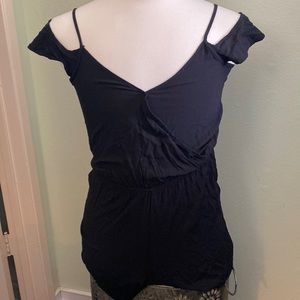 Over the shoulder romper shorts dress M
